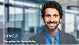  Presentation with public finance - Slide set having public finance - portrait of an handsome businessman background and a ocean colored foreground