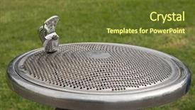  Presentation with water tap - PPT theme consisting of public free drinking fountain tap background and a tawny brown colored foreground