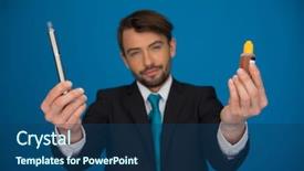  Presentation with public health - PPT theme having public health free - businessman holding e-cigarette and e-liquid background and a ocean colored foreground