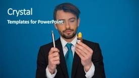  Presentation with liquid - Presentation design featuring public health free - businessman holding e-cigarette and e-liquid background and a ocean colored foreground