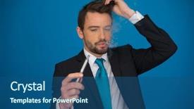  Presentation with crime thriller suit and tie - Presentation with public health free - handsome businessman with e-cigarette wearing background and a ocean colored foreground