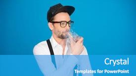  Presentation with smoking - Presentation with public health free - man wearing shirt and hat background and a teal colored foreground