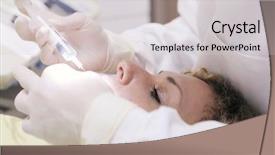  Presentation with anesthesia - Audience pleasing slides consisting of public health patient care - anesthesia before the operation backdrop and a  colored foreground