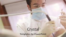  Presentation with dentist - Audience pleasing presentation theme consisting of public health patient care - dentist in his studio backdrop and a  colored foreground