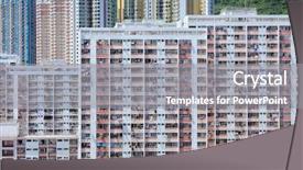  Presentation with hong kong - PPT theme consisting of public house in hong kong background and a gray colored foreground