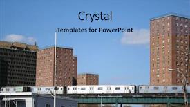  Presentation with coney island - Presentation theme featuring public housing - new york subway train background and a light blue colored foreground