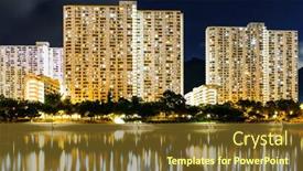  Presentation with hong kong - Colorful slides enhanced with public-housing-building-in-hong backdrop and a tawny brown colored foreground