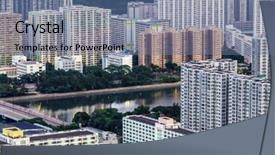  Presentation with housing - Presentation with public housing in hong kong background and a ocean colored foreground