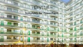  Presentation with housing - Slides having portrait of young attractive surprised background and a gray colored foreground.