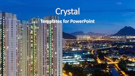  Presentation with housing - Slides consisting of public housing in hong kong at night background and a teal colored foreground