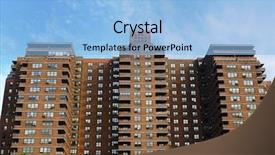  Presentation with new york city subway station - Presentation theme featuring public housing in new york background and a light blue colored foreground