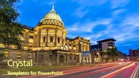  Presentation with library - PPT layouts consisting of public library in glasgow scotland background and a tawny brown colored foreground