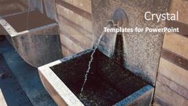  Presentation with water tap - Slides consisting of public-mineral-water-running background and a coral colored foreground