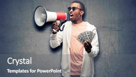  Presentation with bank - Slide deck having public money - african man holding dollar bank background and a gray colored foreground