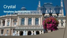  Presentation with public partnership - Audience pleasing presentation consisting of public opera theater in odessa backdrop and a  colored foreground