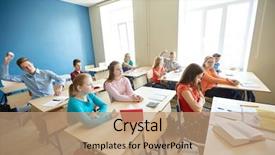  Presentation with people conflict - Amazing presentation theme having public opinion - education bullying conflict problem backdrop and a coral colored foreground