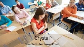  Presentation with people conflict - Slide deck enhanced with public opinion - education bullying conflict problem background and a coral colored foreground