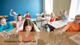  Presentation with people conflict - Audience pleasing PPT theme consisting of public opinion - education bullying conflict problem backdrop and a coral colored foreground