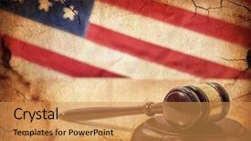  Presentation with public - PPT theme enhanced with public opinion - gavel on a background background and a gold colored foreground