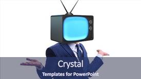  Presentation with addiction - Slide deck having public opinion - man with television head background and a ocean colored foreground