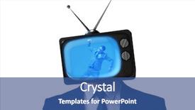  Presentation with addiction - Beautiful PPT layouts featuring public opinion - man with television head backdrop and a ocean colored foreground