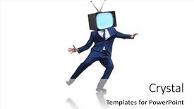  Presentation with zombie - PPT theme with public opinion - media zombie concept with man background and a white colored foreground