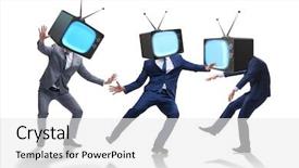  Presentation with zombie - PPT layouts featuring public opinion - media zombie concept with man background and a white colored foreground