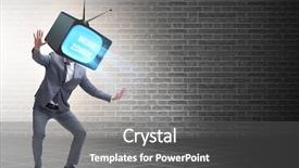  Presentation with zombie - Cool new PPT theme with public opinion - media zombie concept with man backdrop and a dark gray colored foreground