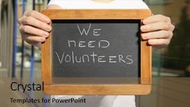  Presentation with public - Audience pleasing presentation design consisting of public outreach - woman holding little chalkboard backdrop and a coral colored foreground