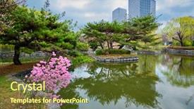  Presentation with public health advocacy - Amazing presentation theme having public park in seoul korea backdrop and a tawny brown colored foreground