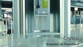  Presentation with public - Presentation enhanced with dialer - public phone in airport background and a mint green colored foreground