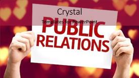  Presentation with public relation - Audience pleasing PPT theme consisting of public relations card with heart backdrop and a crimson colored foreground