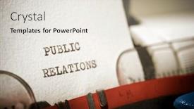  Presentation with public - Theme consisting of public-relations-text-written background and a light gray colored foreground