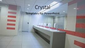  Presentation with public - Presentation theme featuring public restroom interior photo background and a  colored foreground