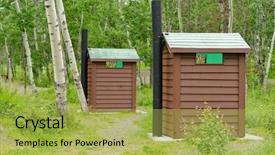  Presentation with green lake - Cool new presentation with public restrooms at green lake backdrop and a yellow colored foreground