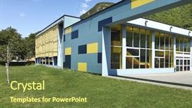  Presentation with school building - PPT layouts with public school building background and a tawny brown colored foreground