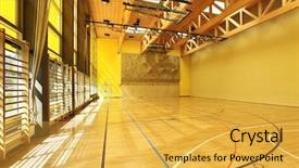  Presentation with public - PPT layouts enhanced with public school interior wide gym background and a  colored foreground