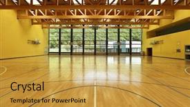  Presentation with school budget tigerbackground - PPT layouts featuring public school interior wide gym background and a yellow colored foreground