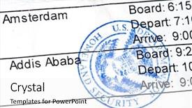  Presentation with homeland security - Audience pleasing presentation theme consisting of public seal of homeland security backdrop and a white colored foreground