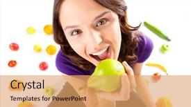  Presentation with healthy eating - Slides featuring public sector - healthy eating happy woman background and a coral colored foreground