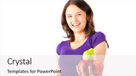  Presentation with healthy eating - Cool new presentation theme with public sector - healthy eating happy woman backdrop and a white colored foreground