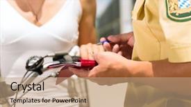  Presentation with traffic police - Beautiful presentation featuring public sector - police - young woman backdrop and a  colored foreground