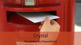  Presentation with british - Amazing PPT theme having public service delivery - posting a letter to red backdrop and a red colored foreground