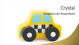  Presentation with taxi - Presentation theme enhanced with public service delivery - small wooden taxi car background and a white colored foreground