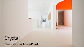  Presentation with architecture - Presentation design featuring public space - new architecture interior view background and a soft green colored foreground