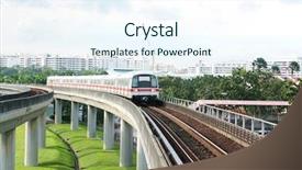  Presentation with public transport - PPT theme consisting of public subway transport on concrete background and a sky blue colored foreground