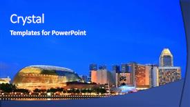  Presentation with durian - Slide deck with public theater called as durian background and a dark gray colored foreground