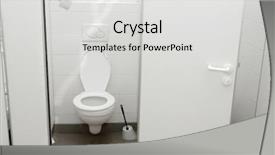  Presentation with open door policy health care - Cool new PPT theme with public toilet with open door backdrop and a light gray colored foreground