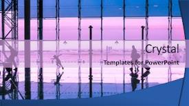  Presentation with terminal storage tank - PPT layouts having public transit - airport terminal hall walking travelers background and a lavender colored foreground