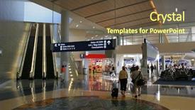  Presentation with amnesty international - Slides featuring public transit - busy international airport in us background and a tawny brown colored foreground